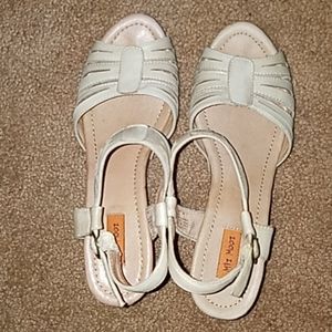 Hillary leather ankle strap studded wooden clog